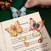 Marcador de Libros de Flores y Mariposas, Gama Alta, Exquisito, Estilo Antiguo, Creativo, Clip de Página de Libro Metálico de Alto Valor para Estudiantes, Tendencia Nacional Regalo Cultural y Creativo
