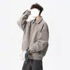 Jaqueta de couro tie-dye estilo americano, novo modelo primavera/outono, estilosa e legal, com gola de lapela, jaqueta de motociclista, moderna, versátil, solta e casual