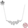 Aifulu Primavera Nuevo Fresco Collar Floral Plata de Ley S925 Versátil Pequeña Flor Planta Cadena para Clavícula Venta al por Mayor para Mujeres