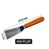 Talheres Domésticos de Aço Inoxidável com Cabo de Madeira, Espátula para Hambúrguer Teppanyaki, Gadget de Cozinha para Pizza com Três Lados