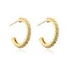 Brincos Aogu populares transfronteiriços estilo frio INS banhados a ouro 18K tipo C design feminino nicho brincos de alta qualidade