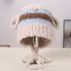 Moda Outono e Inverno Nova Face-Mostrando Pequena Bola de Pelo Decoração de Orelha Chapéu Fofo de Pelúcia Cor Contrastante Fofo Versátil Chapéu de Proteção para Orelhas