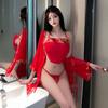 Lencería Sexy Traje de Novia Femenino Dinastía Tang Kimono Sexy Concubina Imperial Antigua Tentación Femenina Conjunto de Soporte de Malla 9004