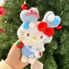 Nuevo Llavero de Peluche Original Hello Kitty Invierno Nuevo Conjunto Cálido Colgante de Bolsa de Regalo Gato Kt