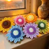 Cabeza de Girasol de una Sola Capa con Semillas, Materiales y Accesorios para Ramo de Hilo Tejido a Mano, Regalo de Graduación y Día del Maestro