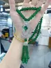 Colar Versátil de Alto Padrão Outono e Inverno Estilo Étnico Corrente Longa para Suéter Pingente de Franja Ruyi Verde Acessórios de Vestuário Joias