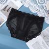 Calcinha de renda de cetim de alta qualidade feminina sexy seda algodão virilha leve luxo confortável alta elasticidade calcinhas femininas cintura média