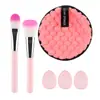 Nuevo Kit Combinado de Brochas de Maquillaje Herramientas de Belleza para Maquillaje Brocha para Base Esponja Pulgar Limpiador de Maquillaje Esponja de Doble Cara Traje Conveniente
