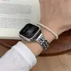 Correa universal Apple S11/S12 generación iWatch 10SE chapada en oro con diamantes brillantes y cinco cuentas