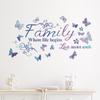 FAMÍLIA borboleta flor quente slogan adesivos restaurante fundo parede decoração autoadesivos adesivos removíveis FX-A292