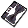 Conjunto de 3 Peças Gravata Borboleta Lenço de Bolso Masculino Caixa de Presente Decoração de Camisa para Casamento Banquete Gravata Borboleta Flor de Gravata Fabricante