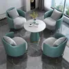 Conjunto de Sofá de Um Lugar de Luxo e Mesa de Centro para Lazer, Recepção de Hotel, Escritório, Sala de Vendas, Mesas e Cadeiras de Reunião, Salão de Beleza