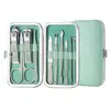 Set de Cortauñas Verde Matcha en Stock 12 Piezas Cortauñas de Acero Inoxidable Herramientas de Manicura Tijeras para Uñas Logo