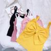 Camisola Infantil com Laço Grande Versátil Top Colete 26 Verão Novo Estilo Comércio Exterior Roupas Infantis Atacado 3-8 Anos