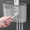 Creativo Exprimidor Automático Perezoso de Pasta de Dientes de Taza Única Estante Adhesivo para Cepillo de Dientes Juego de Vasos para Enjuague Bucal y Caja para Cepillos de Dientes