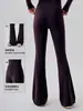 Pantalones de Yoga Acampanados para Mujer Cintura Alta Levantamiento de Glúteos Color Durazno Pantalones Deportivos Ajustados Ropa Casual Pilates Pantalones de Pierna Ancha con Ligero Flare