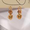 Aretes Originales Nuevos de Esmalte al Óleo Retro Chino de Mariposa Niche de Alta Gama Combinables Elegantes Moda Aretes de la Edad Media
