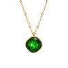 Collar de Acero de Titanio de Moda Personalizado de Amazon para Mujer, Estilo Europeo y Americano Joyería de 18K, Colgante Irregular de Zirconio de Acero Inoxidable