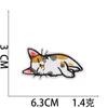 Nuevas pegatinas de tela bordadas con dibujos animados de Xiaotian, pequeñas pegatinas de parche de gato perezoso, bordado por computadora, logotipo de gato, estrella bordada, gato Zhang Zi