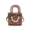 Bolsa de mano para niña estilo europeo y americano, nueva para primavera y verano, con lentejuelas para padres e hijos, bolso de mano de perlas para niños, bolso estilo occidental para mujer
