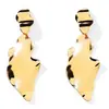 Pendientes de oro exagerados europeos y americanos para mujer, pendientes colgantes geométricos, pendientes colgantes de estilo metálico de alta calidad, pendientes al por mayor