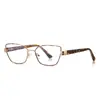Gafas anti luz azul transfronterizas 3167 virola de propionato pata ancha montura de metal cara pequeña para mujer reducción de edad lente plana blanca
