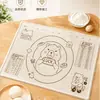 Tapete de silicona para amasar, tapete grueso de grado alimenticio para uso doméstico, tapete antiadherente para hornear, tabla de cocina plegable