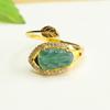 Anillo de Hoja de Jade Natural Grado A Aiyu Anillo de Hoja de Agua Azul para Mujeres Venta al por Mayor de Fábrica y Dropshipping S4030501L