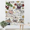 Tela Colgante de Animales Lindos de Dibujos Animados con Graffiti para Casa de Alquiler Cubierta de Pared para Sombreado Tela de Pared de Fe Pintura Decorativa Tela de Fondo con Sentido Avanzado