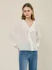 Elegante camisa de seda para mulheres, casual e adequada para o trabalho, com um toque sofisticado, de luxo leve e moderno, novo modelo da primavera de 2026, top 100% seda de amoreira