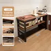 Rack de Armazenamento Multifuncional de Cozinha de Chão Mesa de Corte de Legumes Bancada Multicamadas Rack de Armazenamento de Panelas para Forno de Micro-ondas Armário Lateral Estreito