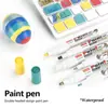 Caneta de Pintura Colorida com Duas Pontas para Pneu de Carro, Caneta de Retoque à Prova d'Água, Marcador Oleoso Colorido de Venda Quente Transfronteiriça, Não Desbota