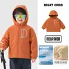 Chaqueta impermeable para niños estilo europeo derecho, forrada de polar y engrosada para invierno, ropa nueva para niños, atuendo de invierno para niños y bebés