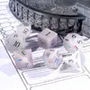 Ventas Directas de Fábrica Dados de Dungeons and Dragons Set de 7 Piezas Gris Electroplateado Esmerilado Dados Multilado Rpg Dnd