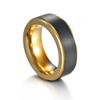 Anel Masculino Bicolor em Aço Inoxidável Preto Dourado Eletrodepositado a Vácuo Moda Simples Transfronteiriça Europeia e Americana Joias Masculinas Foscas