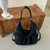 Bolsa de mano informal de gran capacidad, bolso de hombro de color liso, bolso de hombro informal estilo coreano para mujer, bolso plisado simple, bolso para ir al trabajo para mujer