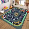 Alfombra Infantil para Gatear Mapa de la Ciudad Alfombra de Juego de Tráfico Sala de Estar Dormitorio Alfombra de Gateo de Dibujos Animados