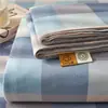 Sábanas Ajustables de Algodón Estilo Muji Populares Sábanas Ajustables Teñidas en Hilo de 40 Hilos 100% Algodón Puro Protector de Colchón Tatami Cubierta de Cama Clase A