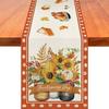 Bandera de Mesa Americana Nórdica Transfronteriza de Otoño Acción de Gracias Calabaza Hoja de Arce Tela Bandera de Mesa Mesa de Centro Sala de Estar Comedor Bandera de Mesa Decorativa
