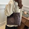 Bolsa Grande de Couro Sintético Vintage Outono e Inverno Feminina 2024 Nova Popular Animal Print Ombro Transversal Bolsa Tote para o Dia a Dia