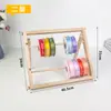 Prateleira de Armazenamento de Fitas Madeira Maciça Porta-Rolos de Papel de Floricultura Suprimentos para Floristas Prateleira de Exibição de Fitas de Cor de Seda