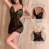 Yiyeyuan Pijama Sexy de Lencería Traje para Mujer Uniforme Sexy de Encaje Transparente Tentación Juego de Rol Atuendo Transparente