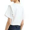 Ve a Donde Sopla el Viento Camiseta Blanca de Algodón con Mangas Empalmadas y Nudo Estilo Liu Yifei para Mujer