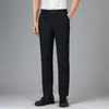 Pantalones Casuales de Negocios para Hombre, Estilo Delgado de Verano, Resistentes a las Arrugas, Elásticos, de Cintura Media, Pierna Recta, Largos, Modelo D3023