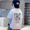 Camiseta gruesa para niños 100% Algodón Manga corta para niños 2022 nuevo verano Cubo de Rubik holgada mediana y grande camiseta para niños moda