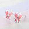 Lindos Aretes de Mariposa Moda para Dama Elegantes Corea del Sur Diseño Mori Aretes de Insectos con Gota de Pegamento Suministro para Comercio Electrónico
