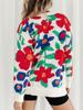 Suéter de tricô pullover com gola redonda, solto, bordado com flores grandes, espesso, para outono e inverno, transfronteiriço da Amazon, para mulheres