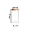 Frasco Sellado de Vidrio de Borosilicato Alto con Tapa de Bambú, Frasco de Almacenamiento Transparente de Diámetro Grande, Recipiente para Almacenamiento de Granos de Cocina, Lata para Té, a Prueba de Humedad