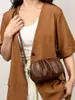 2026 Bolso Cruzado Plegado Estilo Coreano Nuevo para Mujer, Bolso Nube de Cuero PU de Moda Nicho Celebridad de Internet, Bolso de Hombro Ligero Versátil