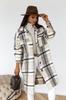 2020 Marca Independiente Wish Otoño/Invierno Manga Larga Botones Solapa Casual Cálido Cuadros Longitud Media Lana Abrigo Lujo Ligero